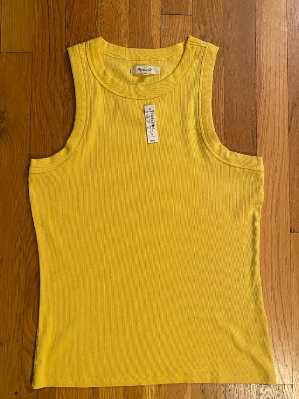 NWT Madewell Yellow Ribbed Supima Cotton Racerback Tank Top size Medium